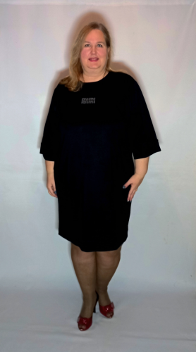 Платье-туника "Мили" (черный) (Киргизия, разные фабрики) — размеры 60, 64