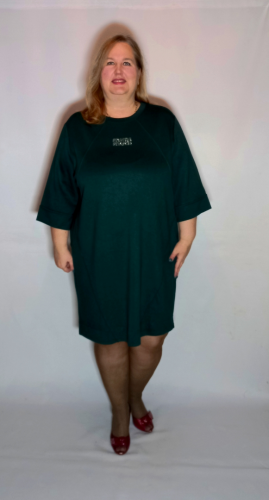 Платье-туника "Мили" ( изумруд) (Киргизия, разные фабрики) — размеры 60, 64