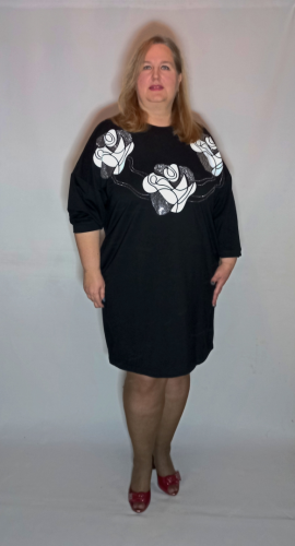 Платье-туника "Цветы" (Киргизия, разные фабрики) — размеры 60, 62